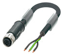 PHOENIX CONTACT 1176479 Power Cable, S Coding, M12 Receptacle, Free End, 3 Positions, 1 m, Power Supplies SAC-3P- 1,0-PUR/M12FSS PE