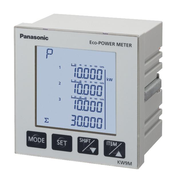 PANASONIC AKW91110 Panel Meter, 85 VAC to 264 VAC, 50/60 Hz, Panel Mount, KW9M Series