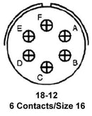 Amphenol Industrial MS3102E18-12S. MS3102E18-12S. Circular Connector Receptacle Size 18