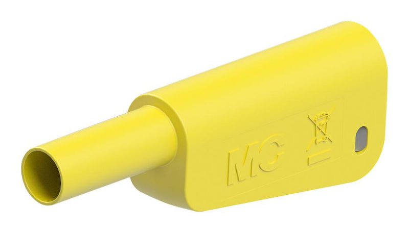 Staubli 66.2021-24 66.2021-24 Banana Test Connector Plug Cable Mount 19 A 1 kV Gold Plated Contacts Yellow