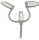 STARTECH LTCUB1MGR USB 2.0 Multi-Charger Lightning/USB-C/Micro USB Lead, 1m Silver Braided GTIN UPC EAN: 0065030868365