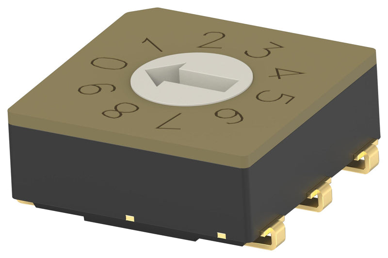 Alcoswitch - TE Connectivity MRSSV0DR10SMJTR MRSSV0DR10SMJTR Rotary Coded Switch Vertical Mrss Series Surface Mount 10 Position 20 V BCD mA