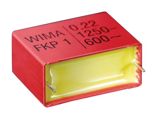 Wima FKP1Y012205H00KSSD FKP1Y012205H00KSSD General Purpose Film Capacitor Double Metallized PP Radial Box - 2 Pin 2200 pF &plusmn; 10% 700 V