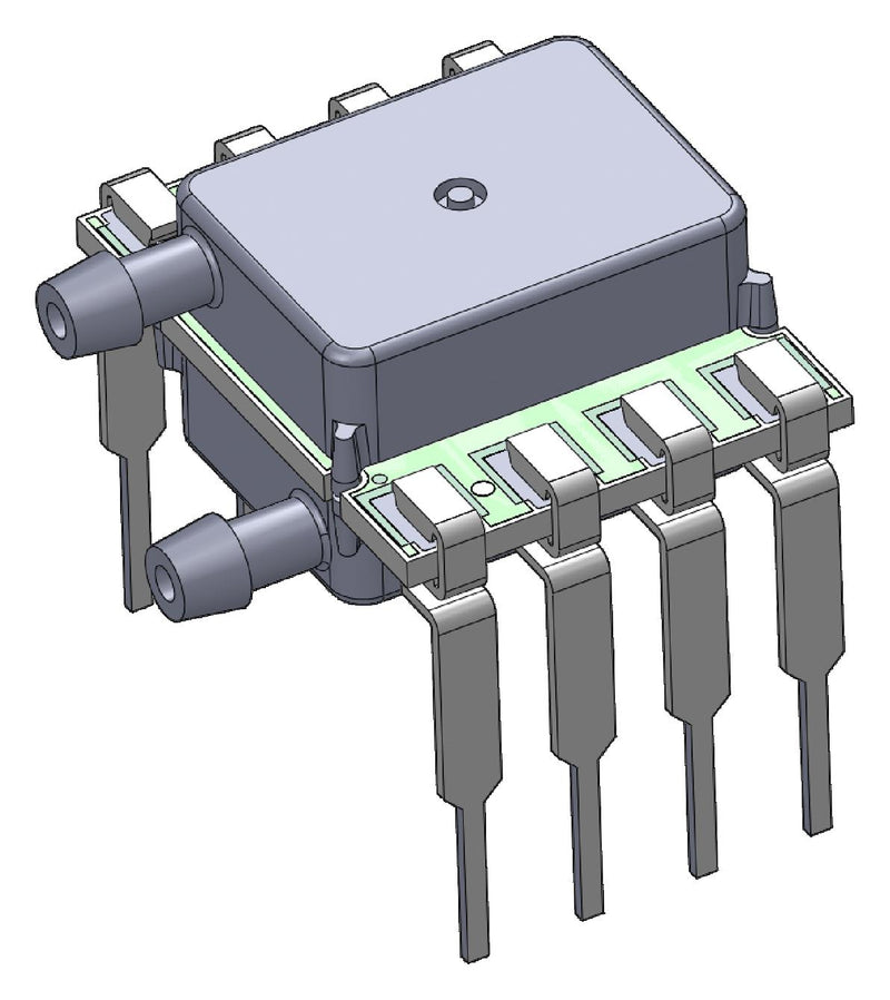 AMPHENOL ALL SENSORS ELVH-L04D-HRRD-I-N2A5 Pressure Sensor, 4 Inch-H2O, I2C Digital, Differential, 5 VDC, Dual Radial Barbed, 3.7 mA