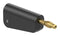 STAUBLI 64.1043-21 Banana Test Connector, 30 VAC, Plug, Cable Mount, 32 A, 60 VDC, Gold Plated Contacts, Black