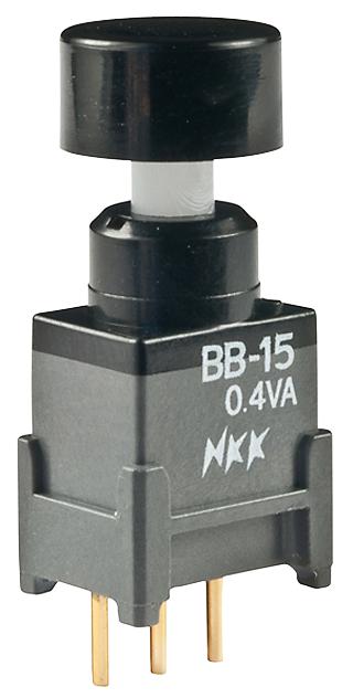 NKK SWITCHES BB15AP-HA SWITCH, PUSHBUTTON, NON-ILLUMINATED, SPDT, 0.1A, 28VAC