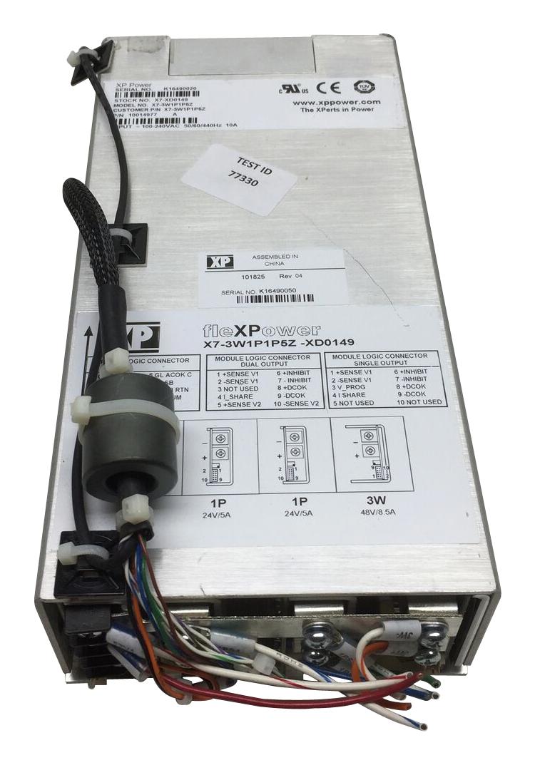 XP POWER X7-3Y2P1J-000016 Modular Power Supply, 252 W, Configurable, 2 VDC, 24 VDC, 10.5 A