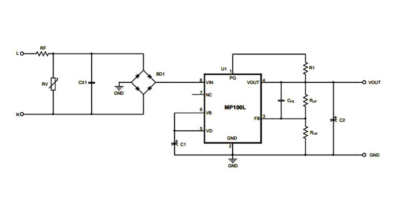 Monolithic Power Systems (MPS) MP100LGN-Z MP100LGN-Z AC/DC Converter IC Buck 85 VAC to 305 HSOIC-8