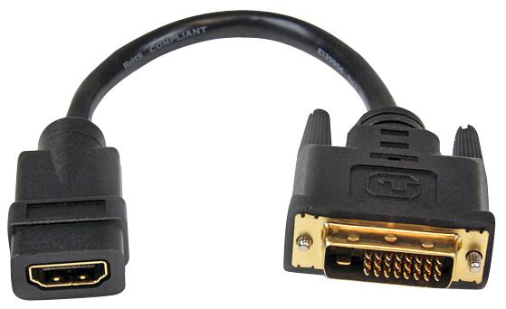 STARTECH HDDVIFM8IN Audio / Video Cable Assembly, HDMI Socket, DVI-D Plug, 0.65 ft, 200 mm, Black GTIN UPC EAN: 0065030848572