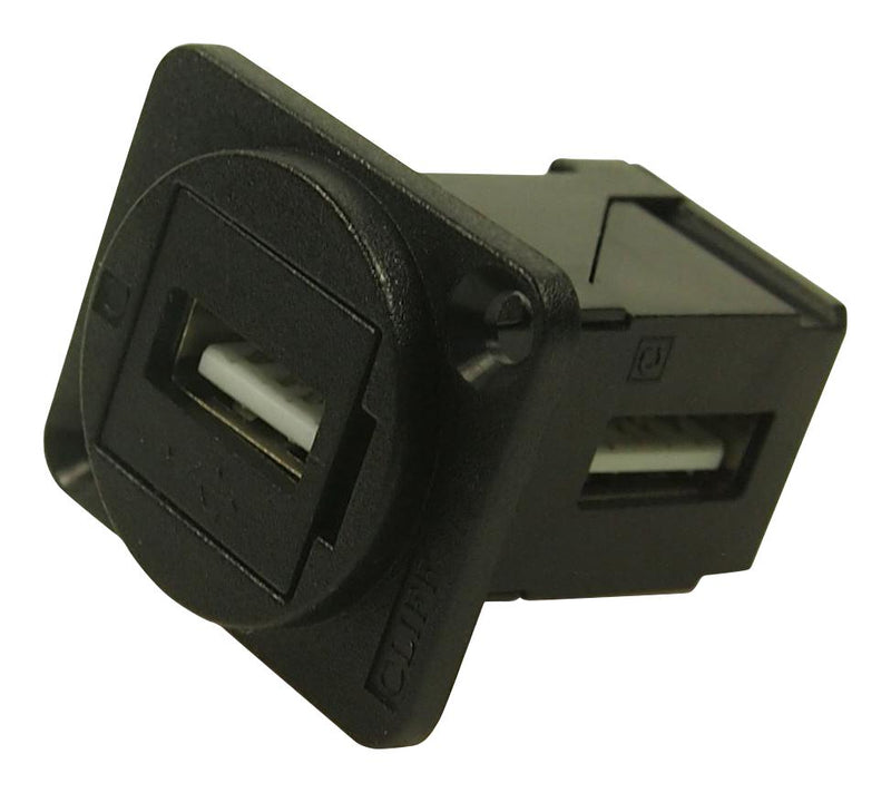 Cliff Electronic Components CP30254 CP30254 USB Adapter Blk Plastic CSK R/A Type A Receptacle 2.0 New