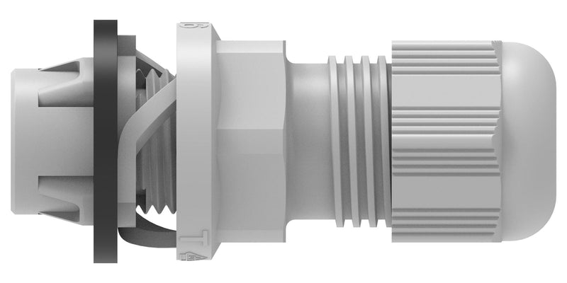 ENTRELEC - TE CONNECTIVITY 1SNG622001R0000 Cable Gland, 3 mm, 10 mm, Nylon 6 (Polyamide 6), Light Grey