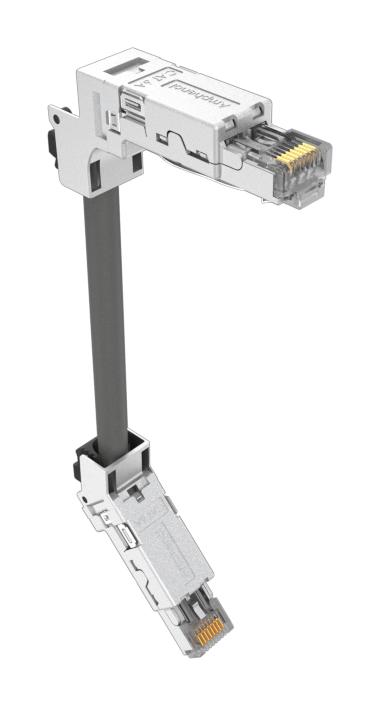 Amphenol Communications Solutions DRPC21A001740 DRPC21A001740 Ethernet Cable Cat6a 45&deg; RJ45 Plug to 90&deg; Sftp (Screened Foiled Twisted Pair) Grey