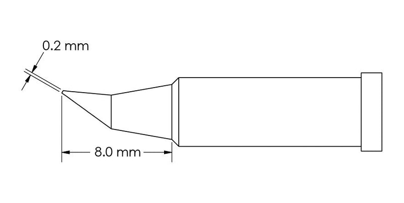 Metcal GT4-CN0002R GT4-CN0002R Soldering Tip Conical/Bent 0.2 x 8 mm Station