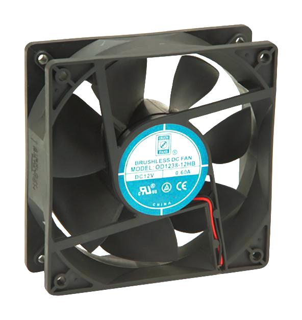 Orion Fans OD1238-12HBVXC10A OD1238-12HBVXC10A DC Axial Fan 12 V Square 120 mm 38 Ball Bearing 226 CFM New