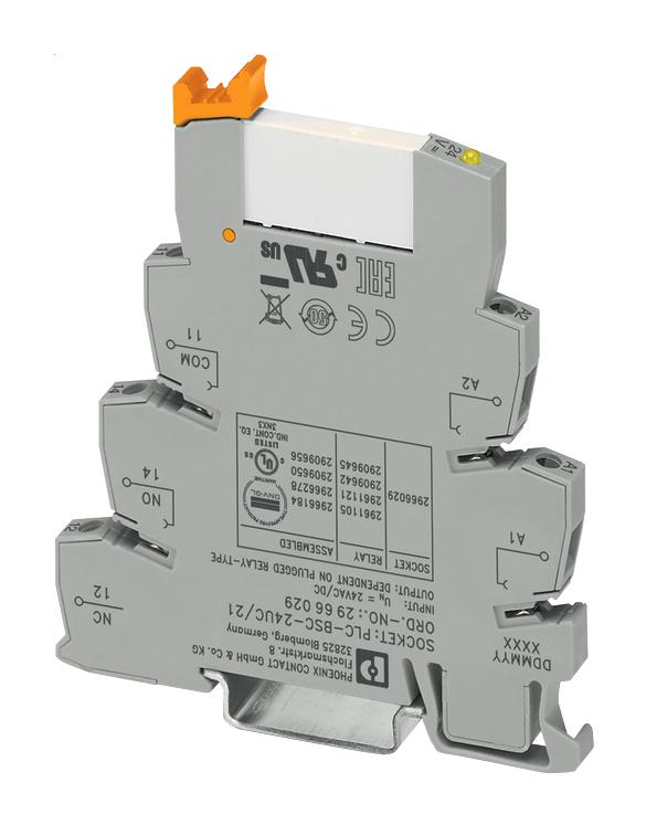 PHOENIX CONTACT 2966184 General Purpose Relay, PLC Series, Interface, Non Latching, SPDT, 24 V, 6 A GTIN UPC EAN: 4017918130725 PLC-RSC- 24UC/21