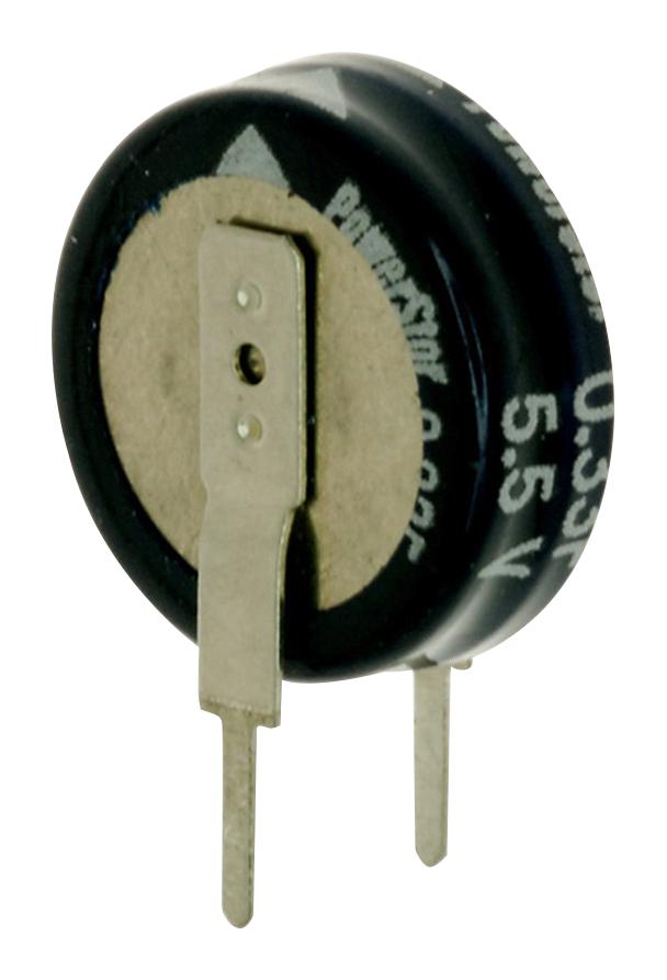 Eaton Bussmann KR-5R5V334-R KR-5R5V334-R Supercapacitor Vertical 0.33 F 5.5 V Radial Leaded -20% +80% 5 mm 1000 Hours @ 70&deg;C