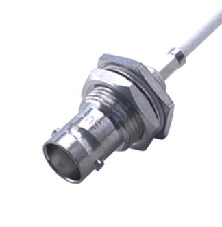 HUBER+SUHNER 24"BNC-75-2-6/133"NE RF / Coaxial Connector, BNC Coaxial, Straight Bulkhead Jack, Crimp, 75 ohm 22641786