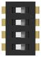 ALCOSWITCH - TE CONNECTIVITY ADFN04TTU04 DIP SW, 4CKT, SPST, 0.025A, 24VDC, TH