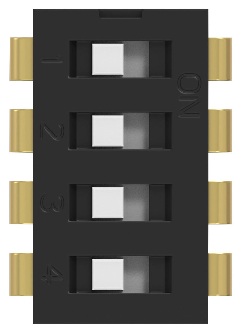 ALCOSWITCH - TE CONNECTIVITY ADFN04TTU04 DIP SW, 4CKT, SPST, 0.025A, 24VDC, TH