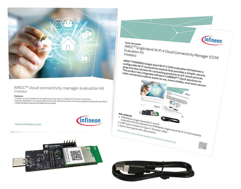 INFINEON IFW956810 Evaluation Kit, Single-Band CCM, IFW56810, Wi-Fi 4, Wireless Connectivity