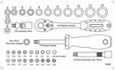 CK TOOLS T4660 Sure Drive Socket Set, 36Pcs Of Sure 1/4" Sockets & Bits GTIN UPC EAN: 5013969246414