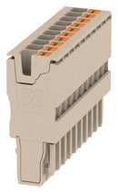 WEIDMULLER 1513770000 Pluggable Terminal Block, 10 Ways, 28AWG to 12AWG, 2.5 mm&sup2;, Push In, 24 A APG 2.5/10