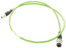 METZ CONNECT 142M2X12020 Sensor Cable, X-Code, Cat6a, M12 Plug, M12 Receptacle, 8 Positions, 2 m, 6.6 ft