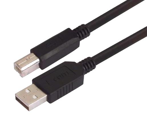 L-COM CAUBLKAB-03M CAUBLKAB-03M USB Cable Type A Plug to B 300 mm 11.8 " 2.0 Black New