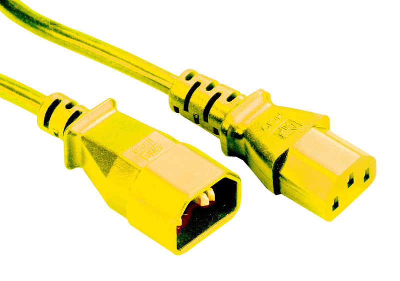 Multicomp PRO GW-151792 GW-151792 Mains Power Cord IEC 60320 C14 to C13 1 m 10 A 250 V Yellow