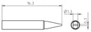 WELLER RTP 013 S MS SOLDERING TIP, CHISEL, 1.3MM