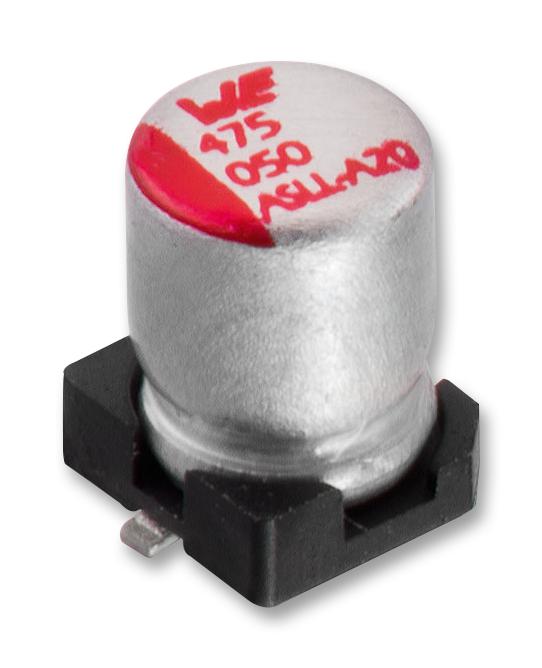 WURTH ELEKTRONIK 8.6506E+11 SMD Aluminium Electrolytic Capacitor, Radial Can - SMD, 47 &micro;F, 6.3 V, 2000 hours @ 105&deg;C, Polar