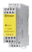 FINDER 7S.14.9.110.4220 Safety Relay, 110 VDC, DPST-NO, DPST-NC, 7S Series, DIN Rail, 6 A, Screwless