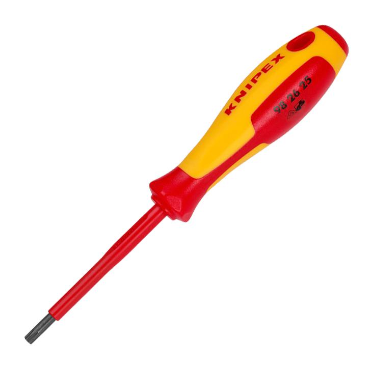 KNIPEX 98 26 25 Screwdriver, Torx, T25, 185mm OAL, 80mm Blade, Chrome Vanadium Molybdenum Steel