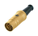 REAN NYS322AG DIN Audio / Video Connector, 5 Contacts, Plug, Cable Mount, Solder, Gold Plated Contacts