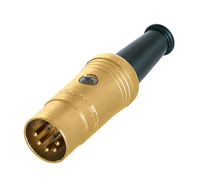 REAN NYS322AG DIN Audio / Video Connector, 5 Contacts, Plug, Cable Mount, Solder, Gold Plated Contacts