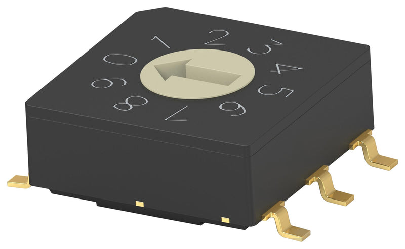 Alcoswitch - TE Connectivity MRSSV1DR10SMGWTR MRSSV1DR10SMGWTR Rotary Coded Switch Vertical Mrss Series Surface Mount 10 Position 20 V BCD mA