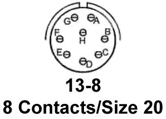 AMPHENOL AEROSPACE D38999/26WC8PN CIRCULAR CONNECTOR PLUG, SIZE 13, 8 POSITION, CABLE