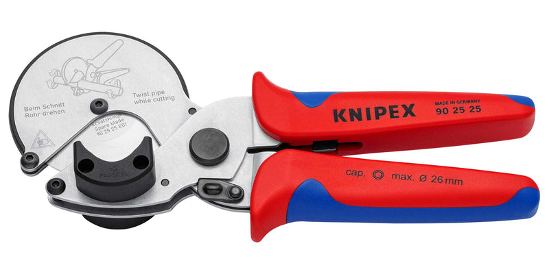 Knipex 90 25 90 25 Pipe Cutter Aluminium Composite/Plastic 26mm Dia 210mm x 81mm 38mm New