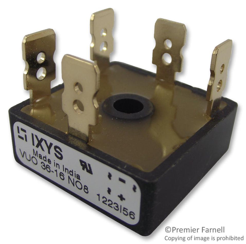 IXYS SEMICONDUCTOR VUO36-16NO8 Bridge Rectifier, Three Phase, 1.6 kV, 35 A, Module, 5 Pins, 1.7 V