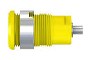 STAUBLI 49.7049-24 Banana Test Connector, 4mm, Jack, Panel Mount, 24 A, 1 kV, Nickel Plated Contacts, Yellow