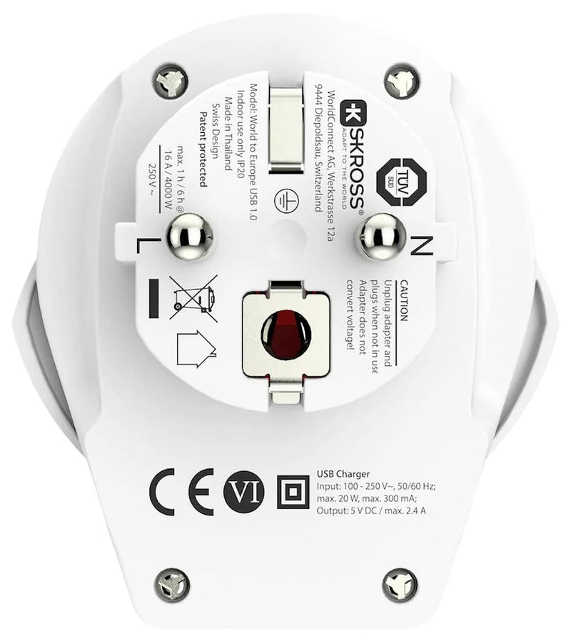 Skross 1.500266 1.500266 Mains Adapter Australia/China Brazil Euro Italy Japan/US Switzerland New