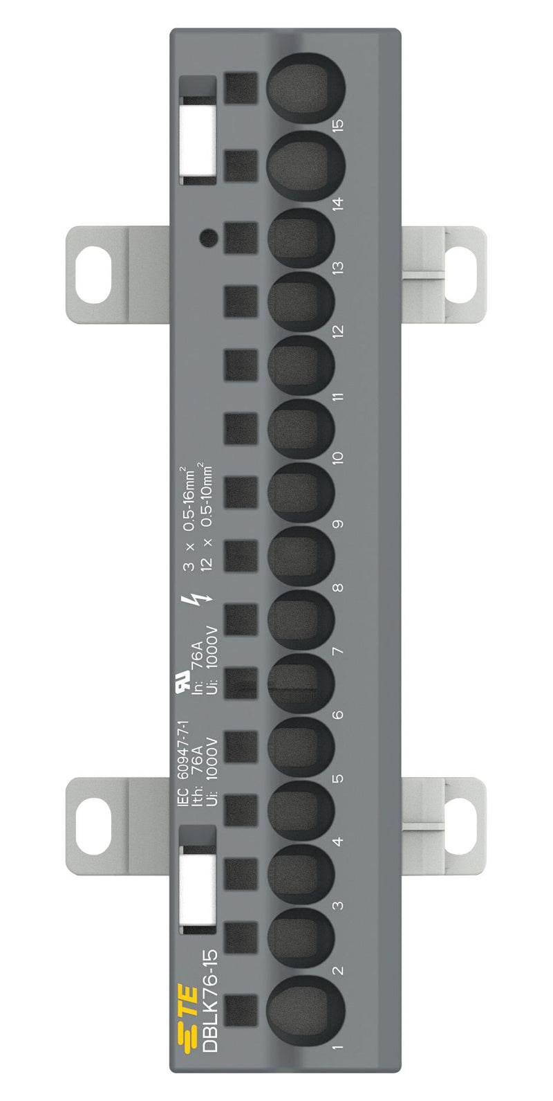 Entrelec - TE Connectivity 1SNL407611R0000. 1SNL407611R0000. TB Power Distribution 7POS 4AWG New