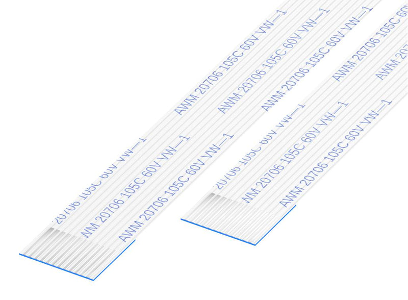 GCT (GLOBAL CONNECTOR TECHNOLOGY) 05-15-A-0203-A-4-06-4-T FFC / FPC Cable, 15 Core, 0.5 mm, Same Sided Contacts, 8 ", 203 mm, White