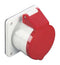 Multicomp PRO MP011061 MP011061 Pin &amp; Sleeve Connector 32 A 400 V Panel Mount Socket 3P+N+E Red White