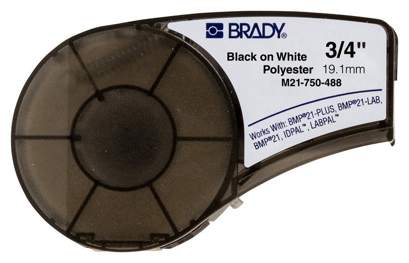 Brady M21-750-488 M21-750-488 Tape 19.05MM X 6.4M PET BLACK/WHITE