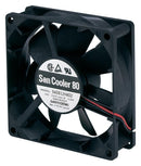 SANYO DENKI 9A0812S4011 DC Axial Fan, 12 V, Square, 80 mm, 25 mm, Ball Bearing, 42.37 CFM