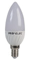 PRO ELEC PEL00340 LED Light Bulb, Frosted Candle, E14 / SES, Warm White, 3000 K, Non-Dimmable, 250&deg;