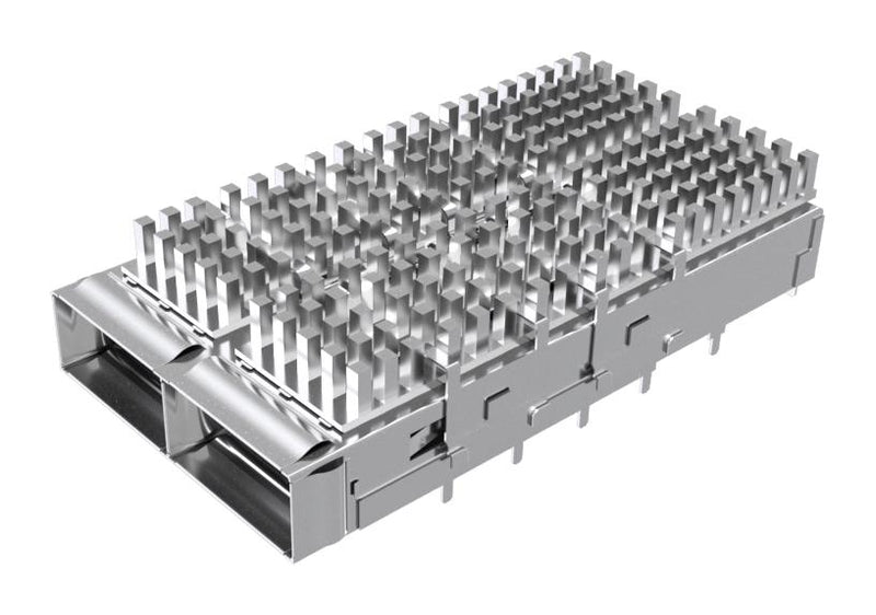 Amphenol Communications Solutions UE36C2620005B3A UE36C2620005B3A Cage QSFP-DD 1 x 2 (Ganged) With Heat Sink Without Light Pipe Press-Fit