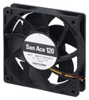 Sanyo Denki 9GA1224P4G001 9GA1224P4G001 DC Axial Fan 24 V Square 120 mm 25 Ball Bearing 134 CFM