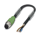 Phoenix Contact SAC-4P-M12MS/ 15-PUR SH SAC-4P-M12MS/ SH Sensor Cable 4 Pos M12 Plug Free End Positions 1.5 m 4.9 ft